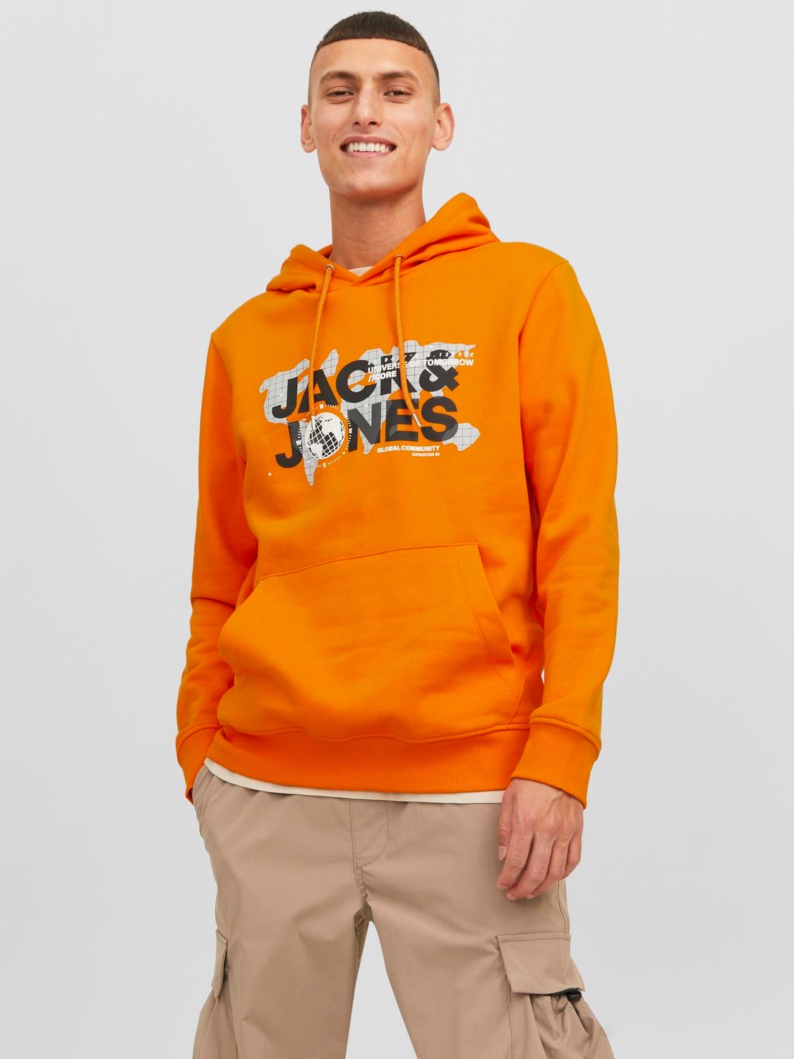 Jack Jones Pulls Homme De Couleur Orange 2120091-orange - Modz