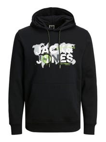 Jack & Jones Logo Hoodie -Black - 12240214