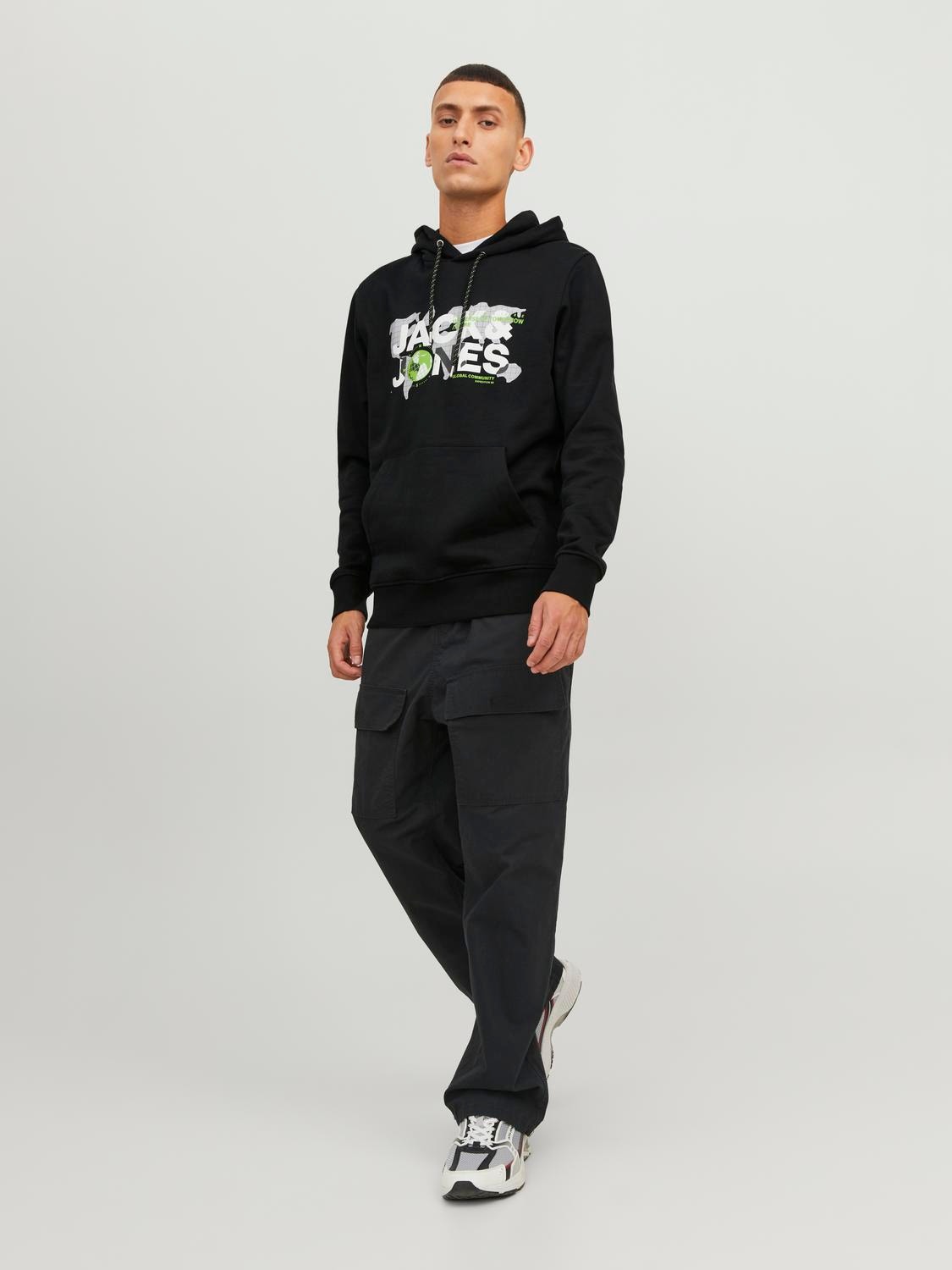 Jack & Jones Hoodie Logo -Black - 12240214