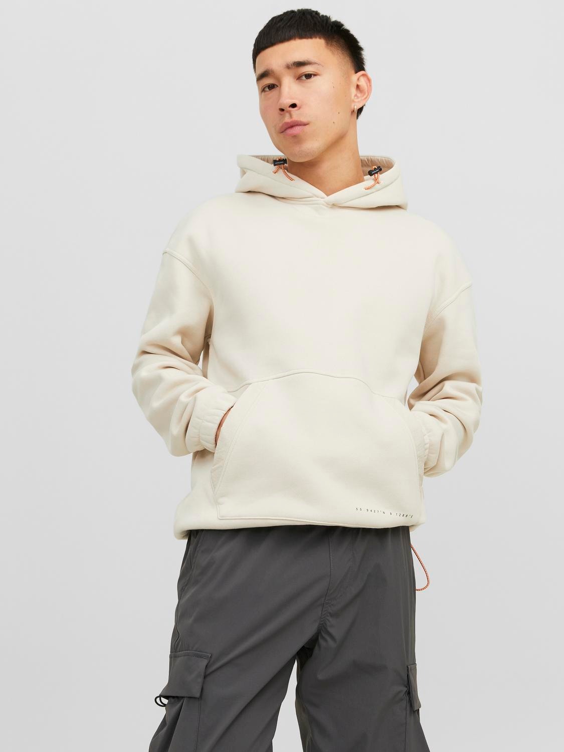 Jack & Jones Hoodie Liso -Moonbeam - 12240228