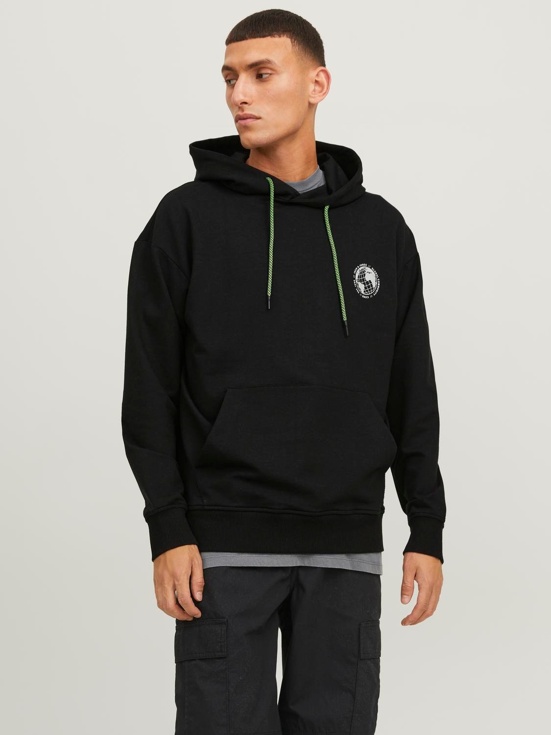 Jack & Jones Nyomott mintás Kapucnis felső -Black - 12240239