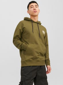 Jack & Jones Nyomott mintás Kapucnis felső -Olive Branch - 12240239