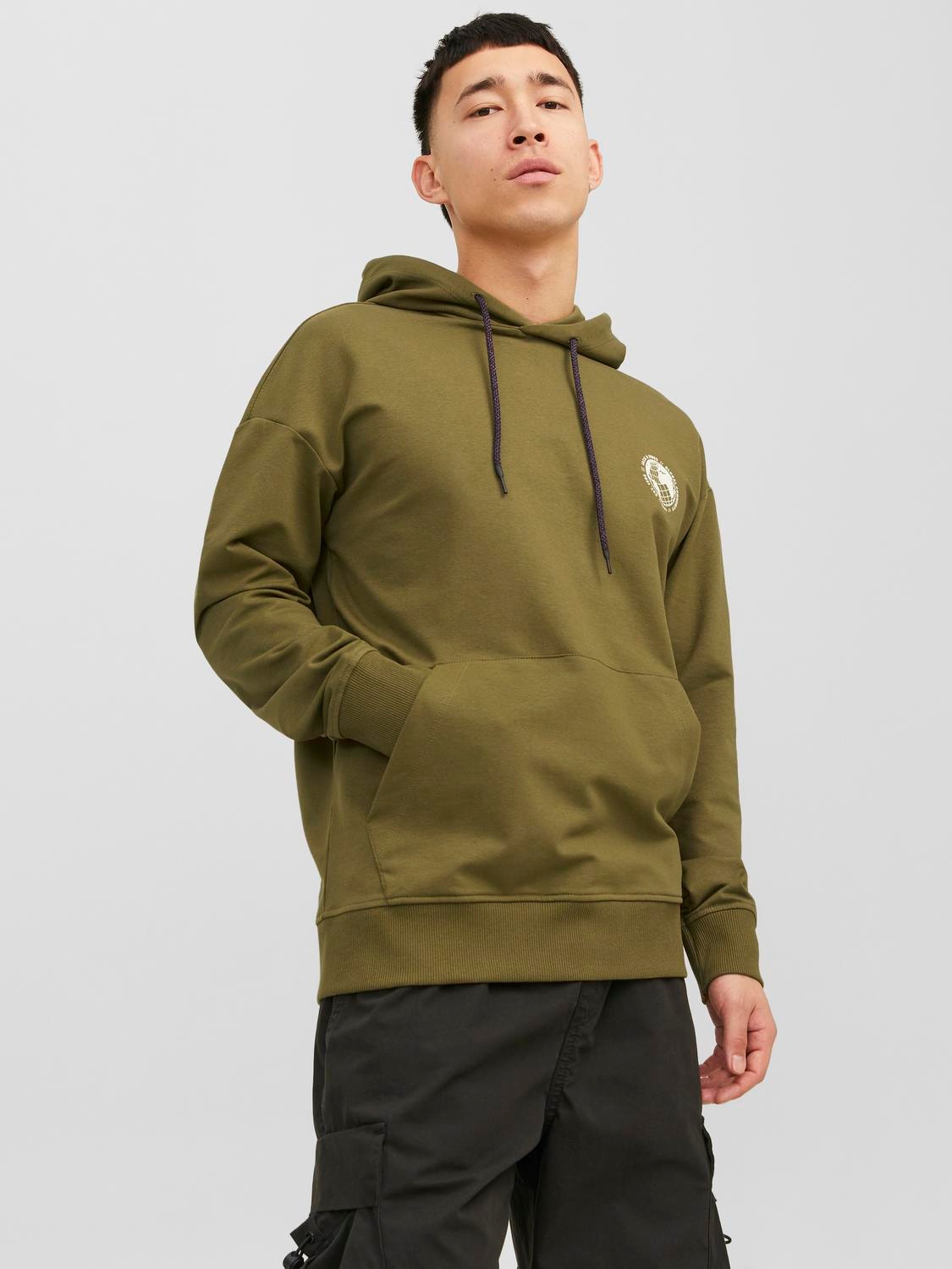 Jack & Jones Nyomott mintás Kapucnis felső -Olive Branch - 12240239