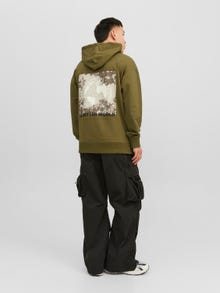 Jack & Jones Nyomott mintás Kapucnis felső -Olive Branch - 12240239