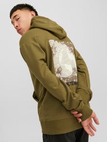 Jack & Jones Nyomott mintás Kapucnis felső -Olive Branch - 12240239