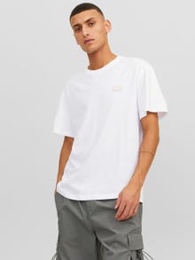 Jack & Jones Logotipas Apskritas kaklas Marškinėliai -White - 12240266