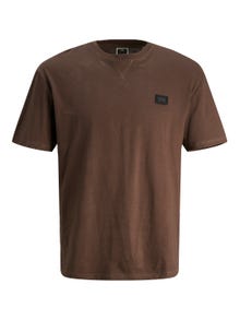 Jack & Jones Logo Crew neck T-shirt -Seal Brown - 12240266