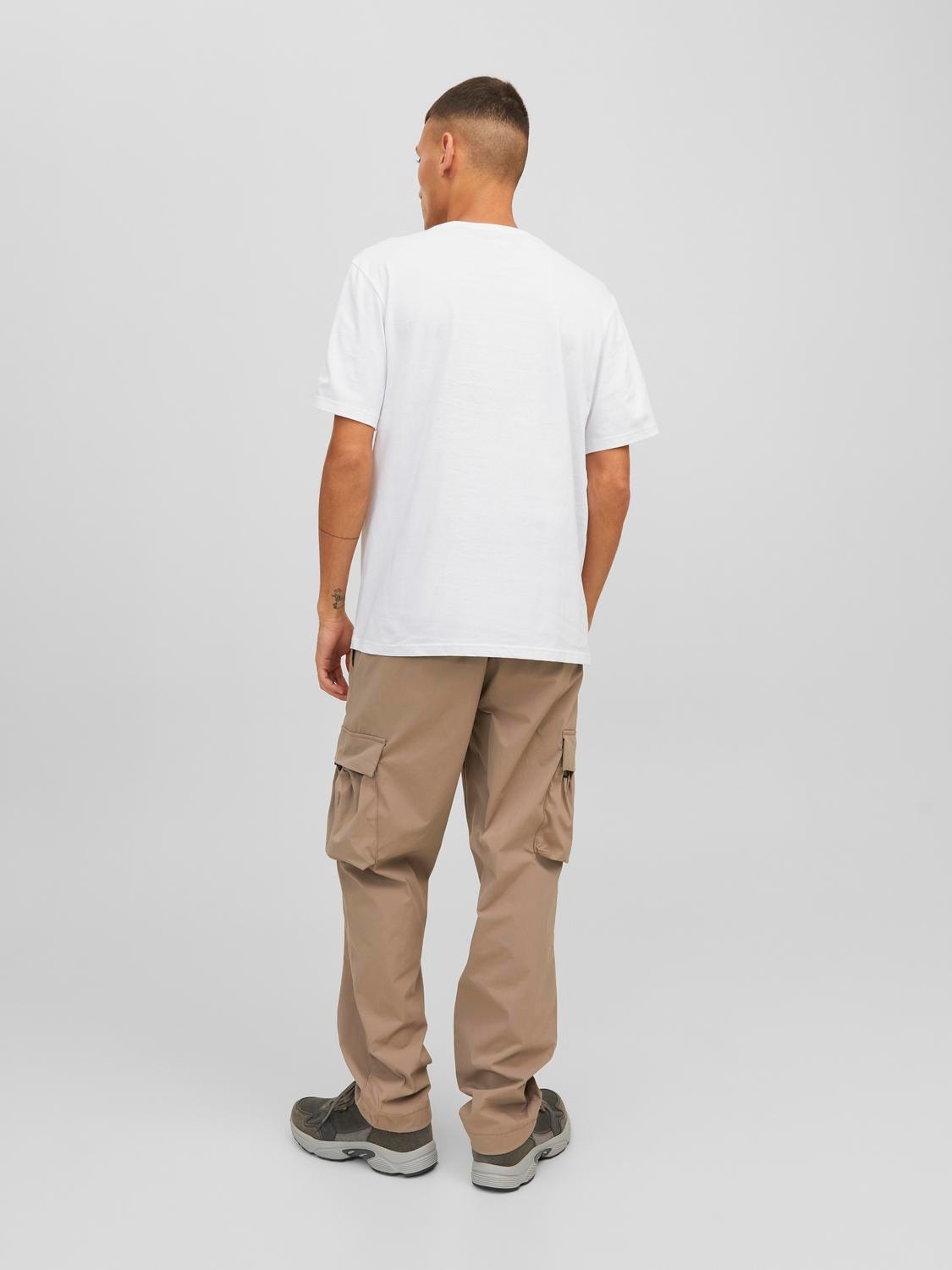 Jack & Jones Logo Ümmargune kaelus T-särk -White - 12240276