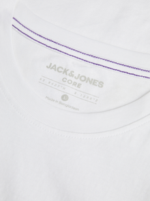 Jack & Jones Logo Ümmargune kaelus T-särk -White - 12240276