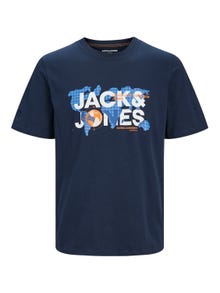 Jack & Jones Logo O-hals T-skjorte -Navy Blazer - 12240276