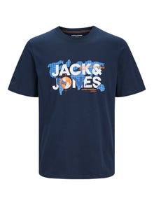 Jack & Jones Logotipas Apskritas kaklas Marškinėliai -Navy Blazer - 12240276