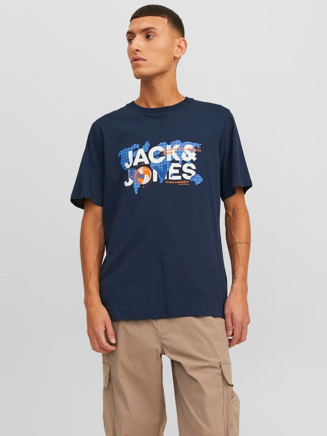 Jack & Jones Logo Kruhový výstřih Tričko - 12240276