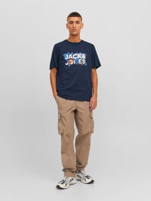 Jack & Jones Logo Crew neck T-shirt -Navy Blazer - 12240276