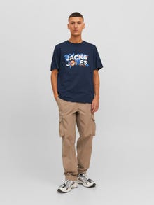 Jack & Jones Logo Kruhový výstřih Tričko -Navy Blazer - 12240276