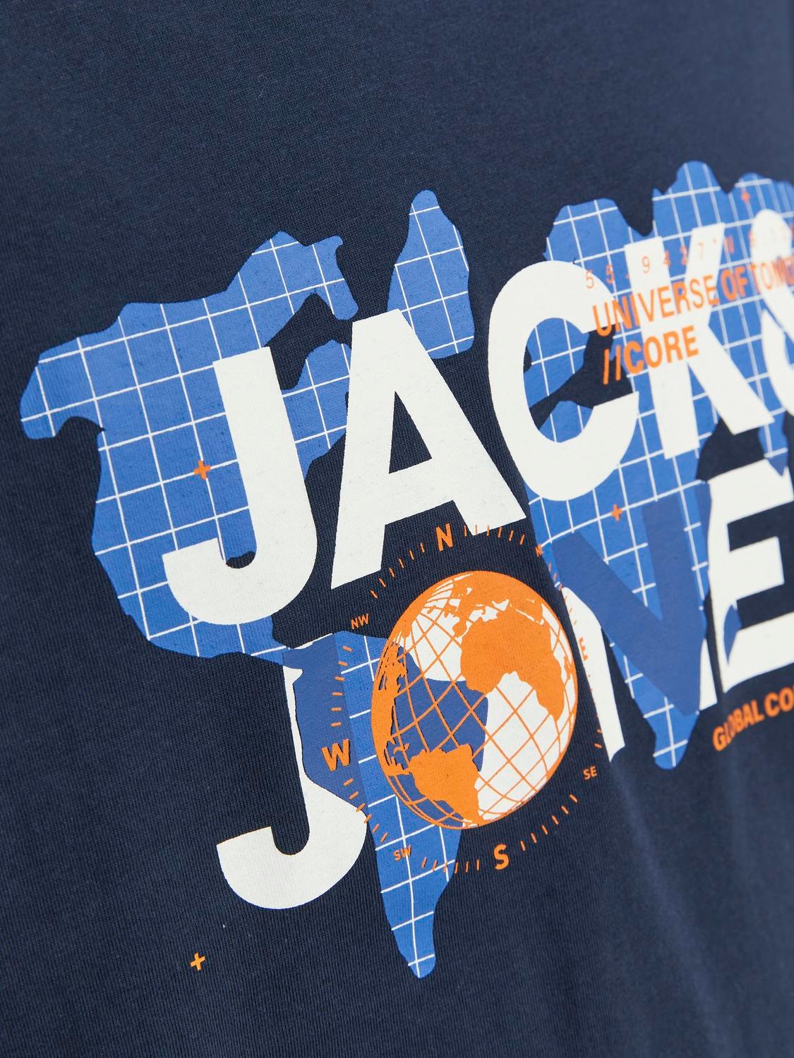 Jack & Jones Logotyp Rundringning T-shirt -Navy Blazer - 12240276