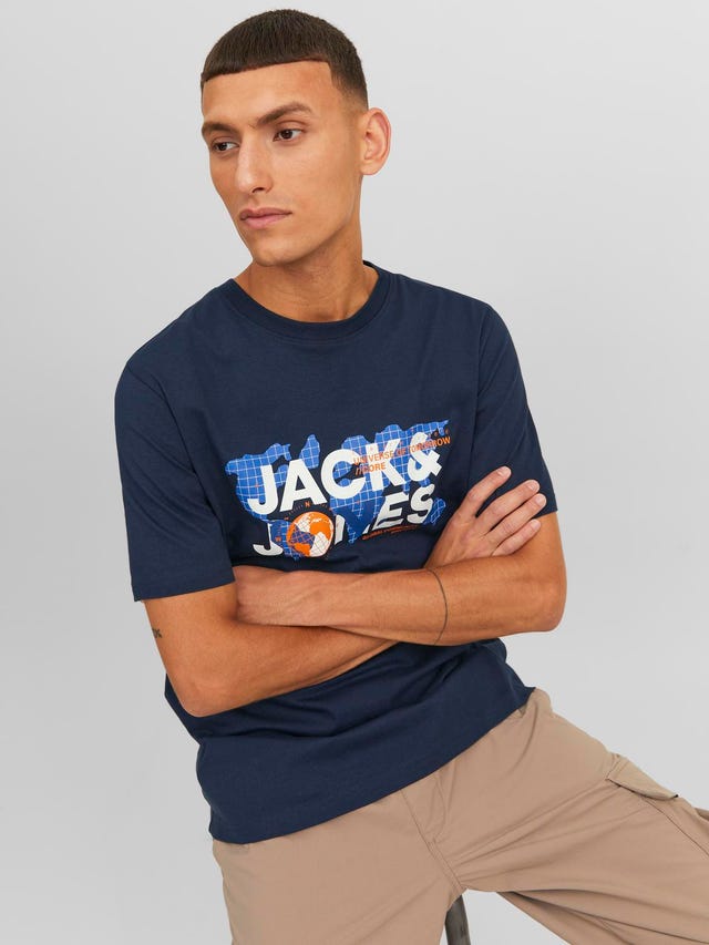 Jack & Jones Logo Kruhový výstřih Tričko - 12240276