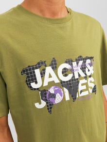 Jack & Jones Logotipas Apskritas kaklas Marškinėliai -Olive Branch - 12240276