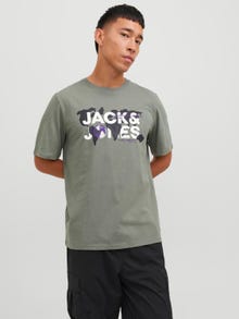 Jack & Jones Logo Crew neck T-shirt -Agave Green - 12240276
