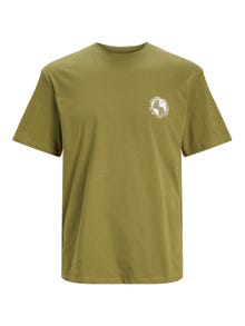 Jack & Jones T-shirt Estampar Decote Redondo -Olive Branch - 12240279