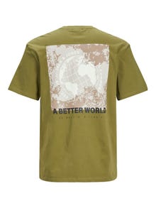 Jack & Jones T-shirt Estampar Decote Redondo -Olive Branch - 12240279