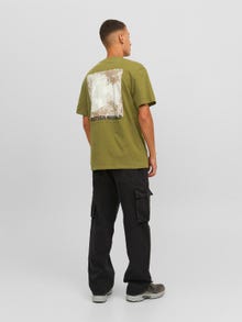 Jack & Jones T-shirt Estampar Decote Redondo -Olive Branch - 12240279