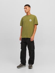 Jack & Jones Nyomott mintás Környak Trikó -Olive Branch - 12240279