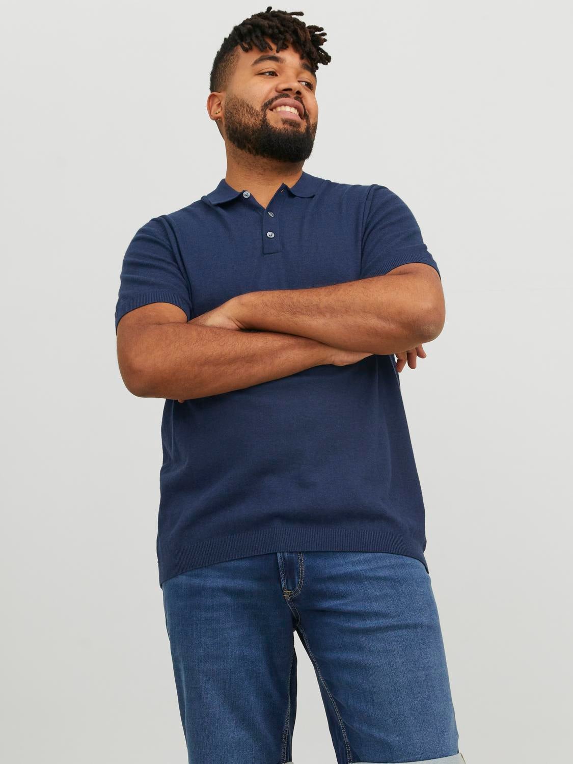 Plus size navy hot sale blue polo shirt