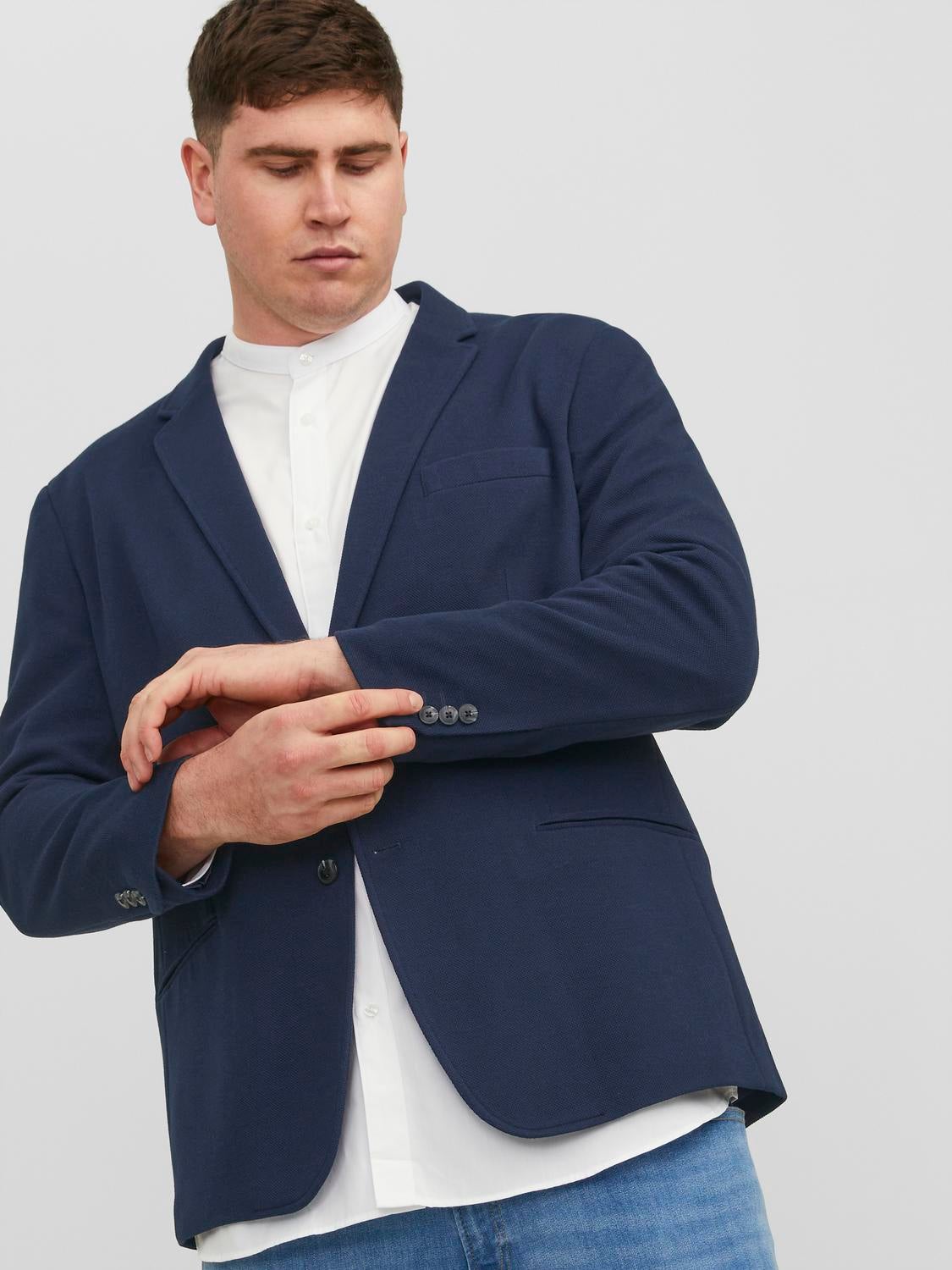 Plus size sale navy blue blazer