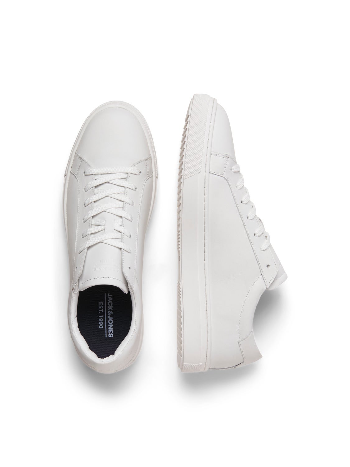 Plain white hot sale leather trainers