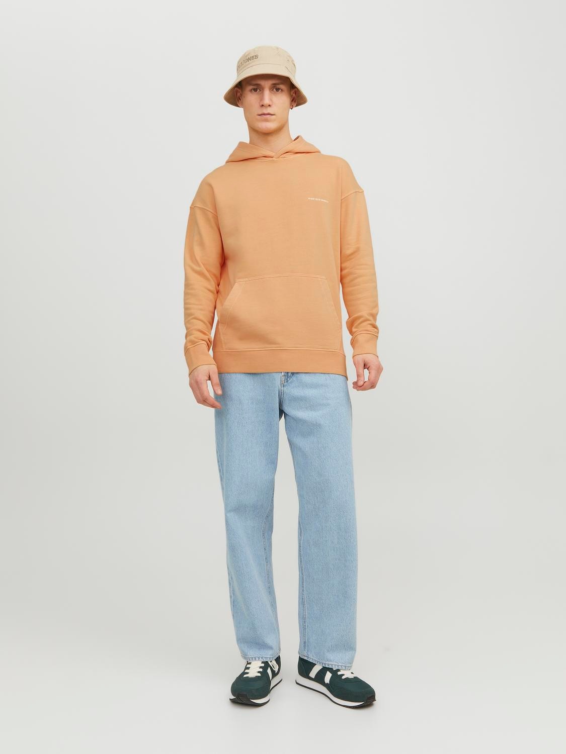 Jack & Jones Gładki Bluza z kapturem -Pumpkin - 12240572