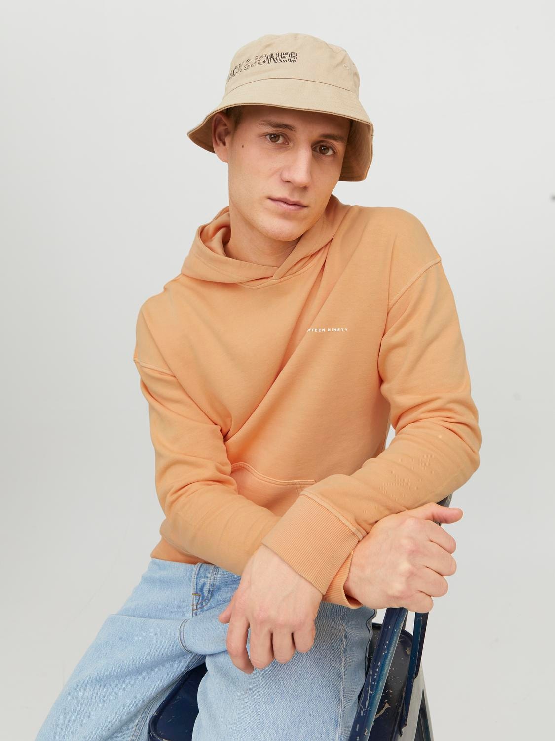 Jack & Jones Gładki Bluza z kapturem -Pumpkin - 12240572