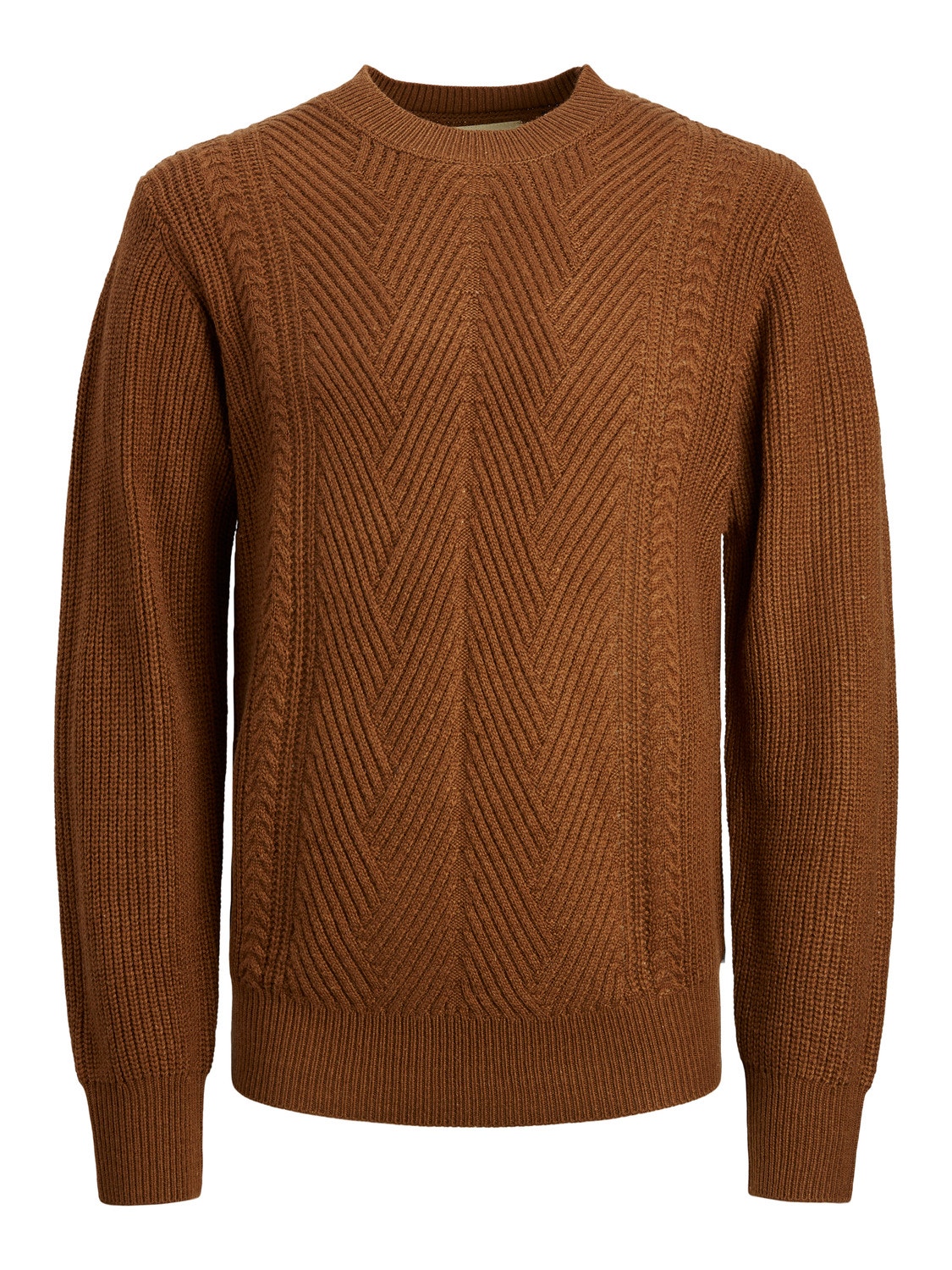 Jack & Jones Enfärgat Crewneck Stickad tröja -Cambridge Brown - 12240577