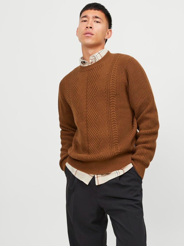 Jack & Jones Einfarbig Strickpullover mit Rundhals - 12240577