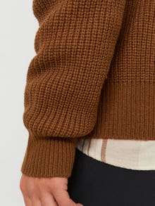 Jack & Jones Gładki Sweter z dzianiny z okrągłym dekoltem -Cambridge Brown - 12240577