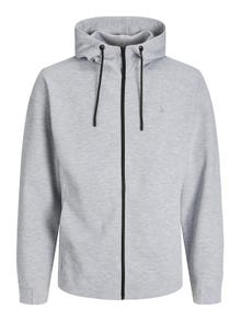 Jack & Jones Bez vzoru Mikina na zip s kapucí -Light Grey Melange - 12240595