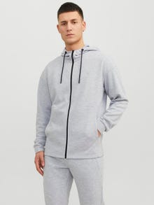 Jack & Jones SUDADERA con cremallera Liso -Light Grey Melange - 12240595