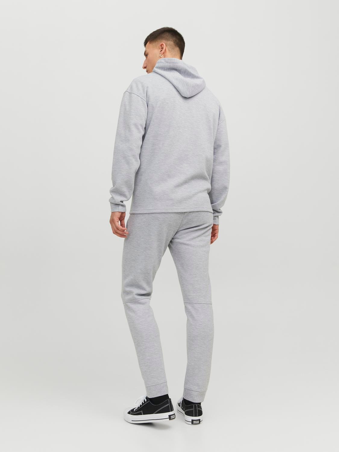 Jack & Jones Bez vzoru Mikina na zip s kapucí -Light Grey Melange - 12240595