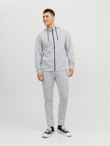 Jack & Jones Bez vzoru Mikina na zip s kapucí -Light Grey Melange - 12240595