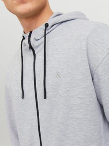 Jack & Jones Bez vzoru Mikina na zip s kapucí -Light Grey Melange - 12240595