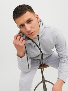 Jack & Jones Bez vzoru Mikina na zip s kapucí -Light Grey Melange - 12240595