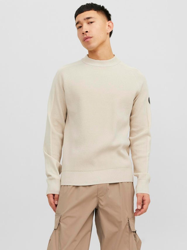 Jack & Jones Vanlig Strikkegenser med rund hals - 12240599