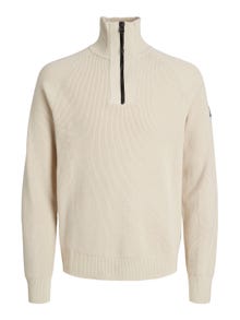 Jack & Jones Bez vzoru Svetr s polovičním zipem -Moonbeam - 12240621