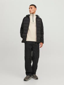 Jack & Jones Effen Gebreide trui met kwartrits -Moonbeam - 12240621