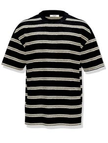 Jack & Jones Stribet Crew neck T-shirt -Black - 12240629