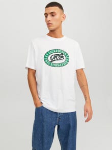 Jack & Jones Logo O-hals T-skjorte -Bright White - 12240664