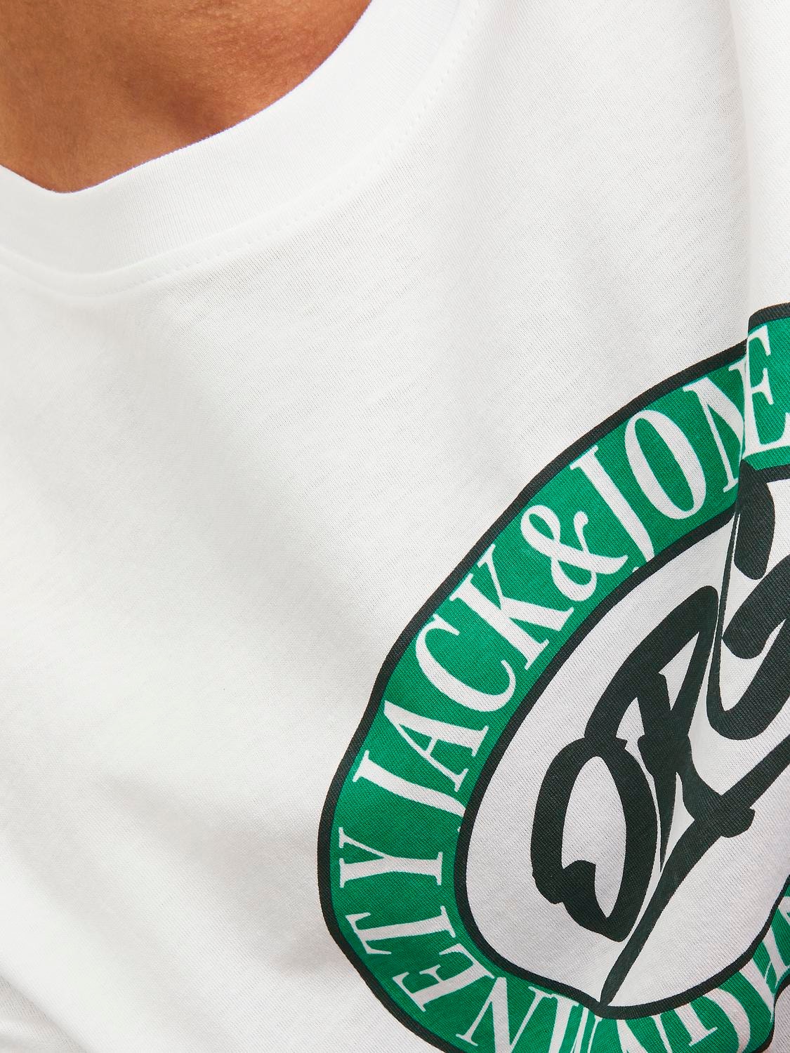 Jack & Jones Logotipas Apskritas kaklas Marškinėliai -Bright White - 12240664