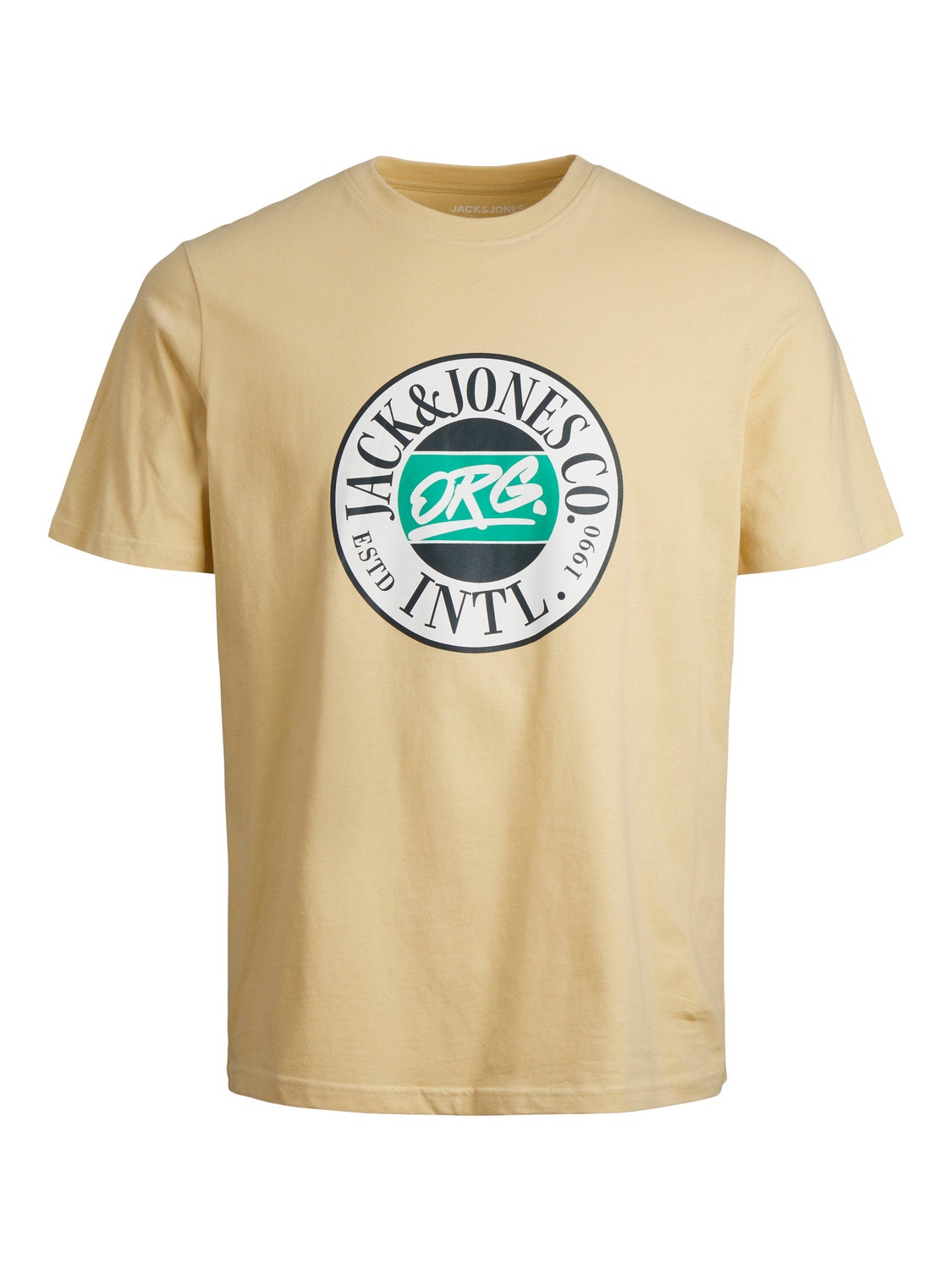 Jack & Jones Logotipas Apskritas kaklas Marškinėliai -Reed Yellow - 12240664