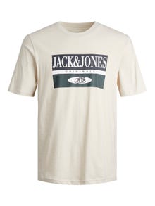 Jack & Jones Logo Crew neck T-shirt -Moonbeam - 12240664