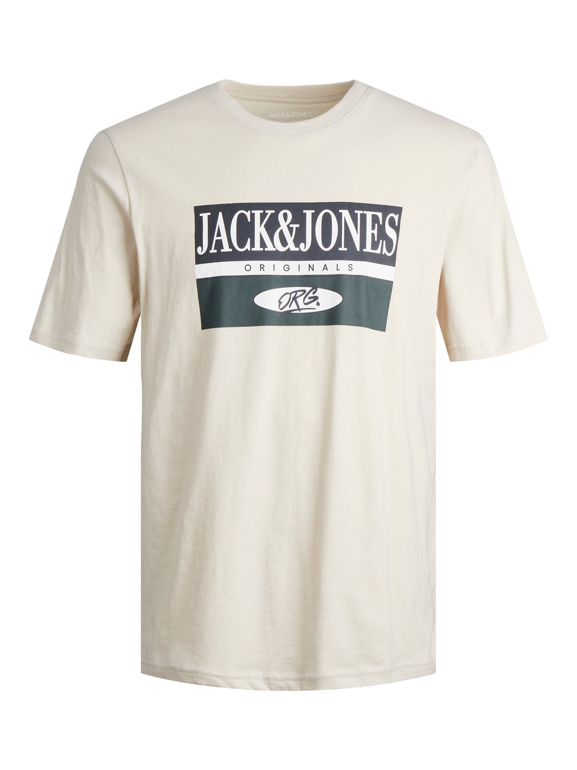 Jack & Jones Logo Pyöreä pääntie T-paita -Moonbeam - 12240664