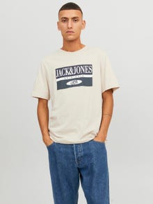 Jack & Jones Logó Környak Trikó -Moonbeam - 12240664